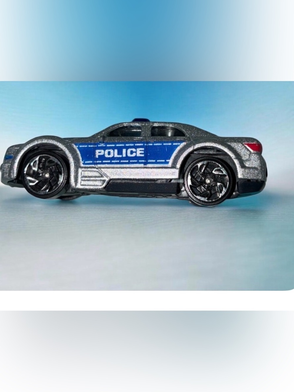 Die-Cast Police Patrol Car Toy - Silver and Blue